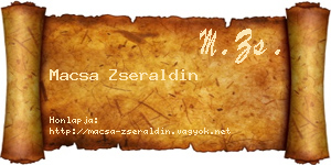 Macsa Zseraldin névjegykártya